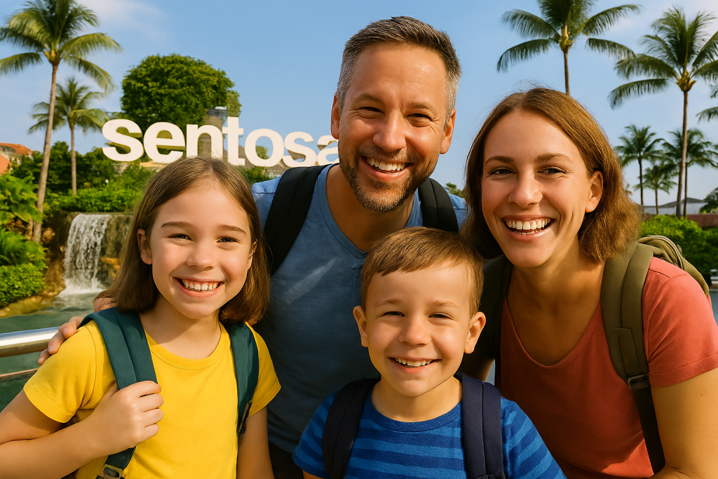 Family at Sentosa Island
