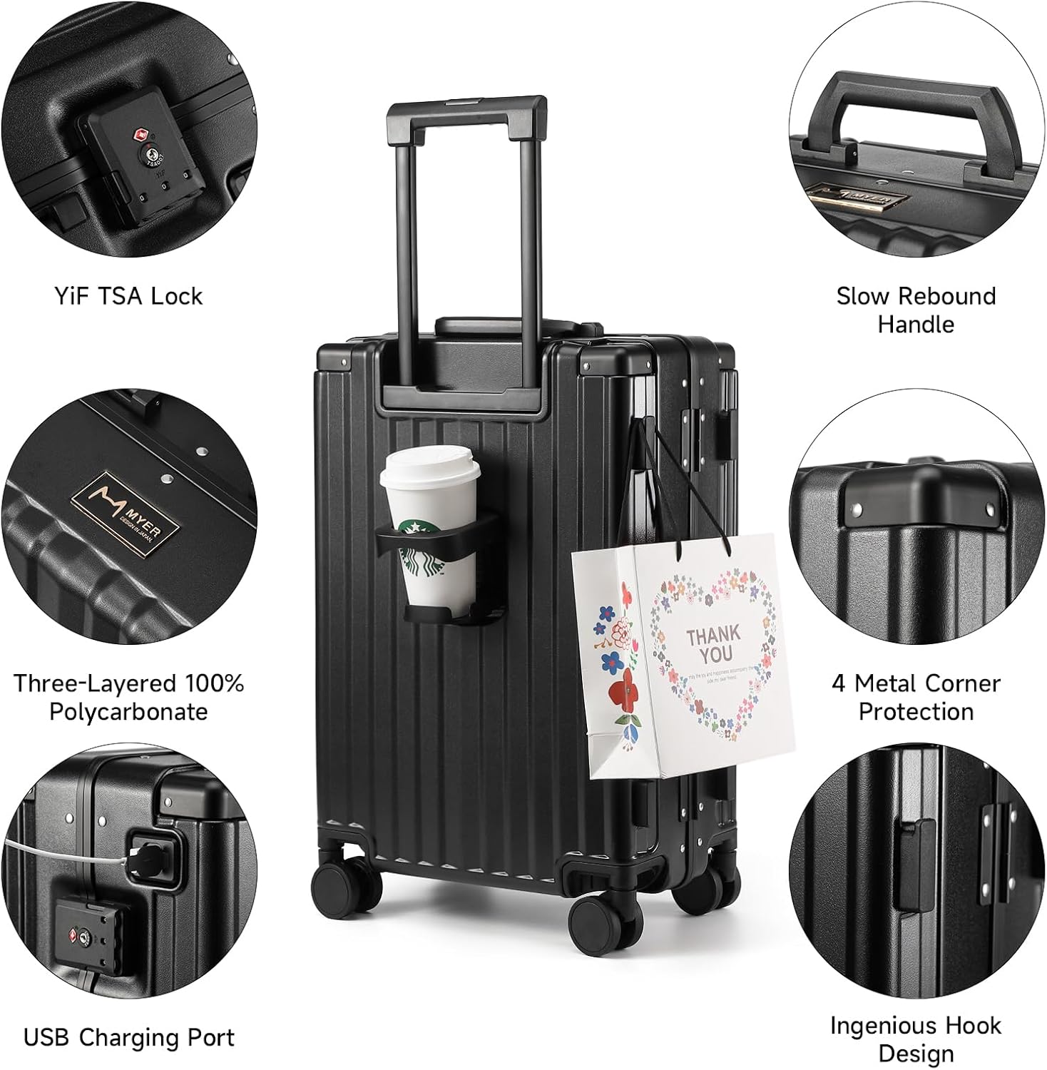 Hard Shell Carry-On Luggage - Image 5